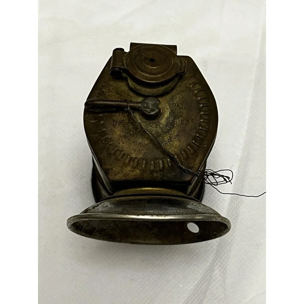 Vintage Antique Auto Lite Brass Coal Miner Carbide Head Light Lamp